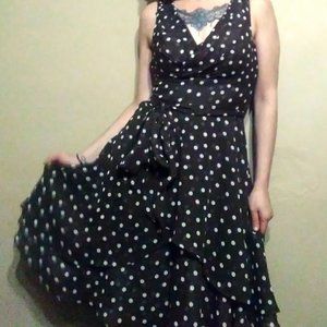 WHBM Brown Retro Pinup Girl Dress